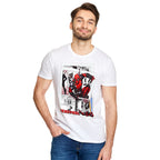 Image produit Deadpool - T-shirt d'action de bande dessinée blanc