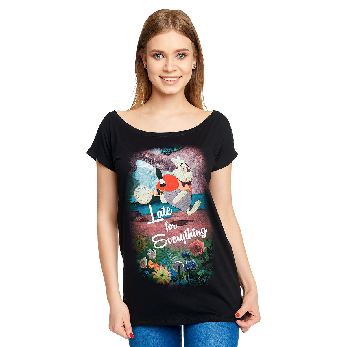Produktbild Alice im Wunderland - Late T-Shirt Damen Loose Fit schwarz
