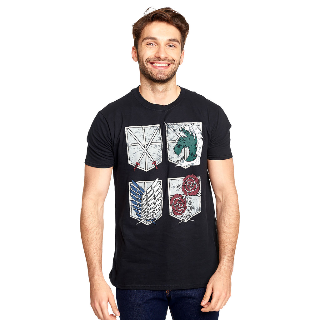 Image produit Attack on Titan - T-shirt Shields des divisions militaires