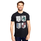 Image produit Attack on Titan - T-shirt Shields des divisions militaires