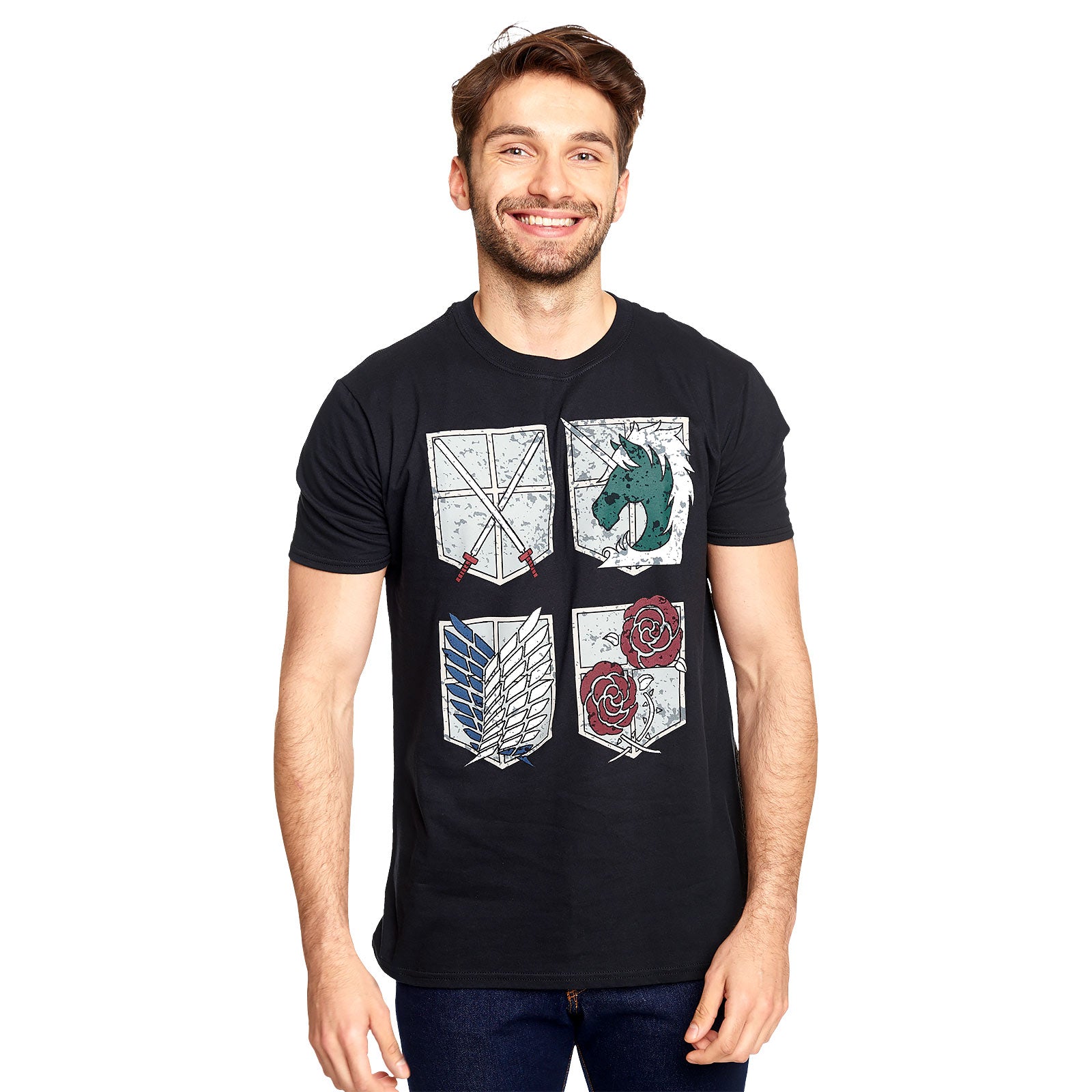 Image produit Attack on Titan - T-shirt Shields des divisions militaires
