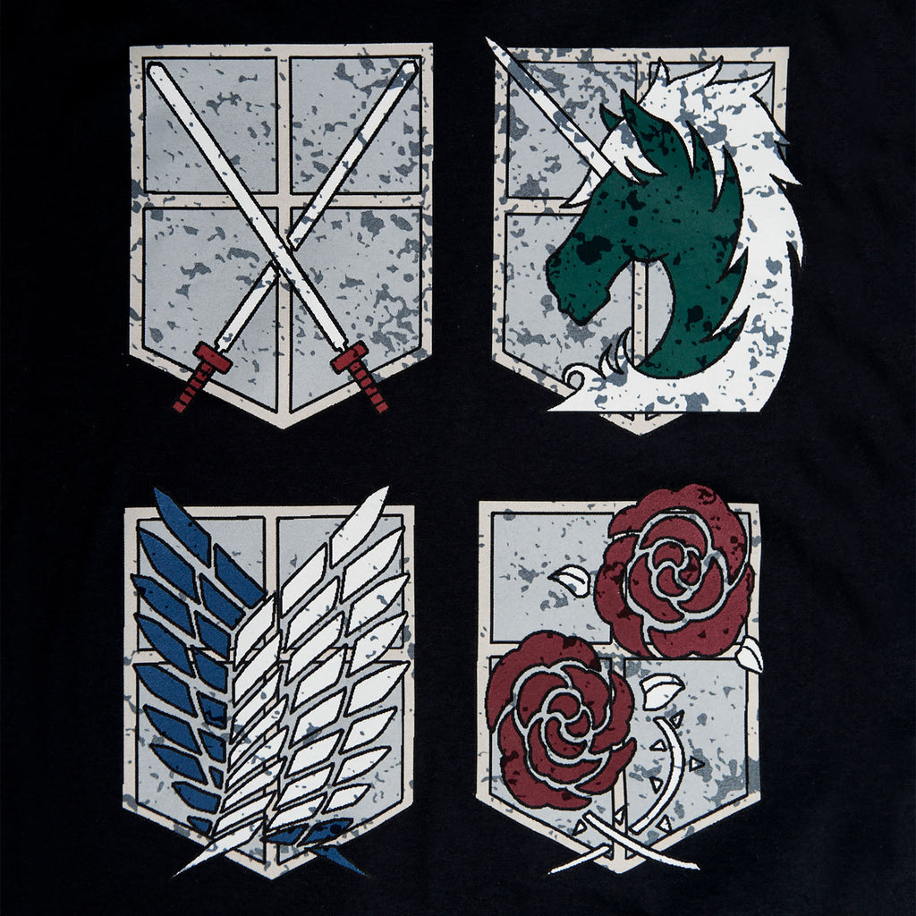 Image produit Attack on Titan - T-shirt Shields des divisions militaires