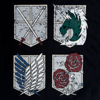 Image produit Attack on Titan - T-shirt Shields des divisions militaires