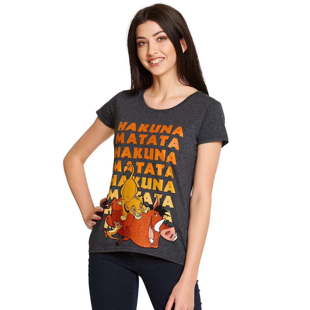 Image produit Le Roi Lion - T-shirt Femme Sans Soucis Gris