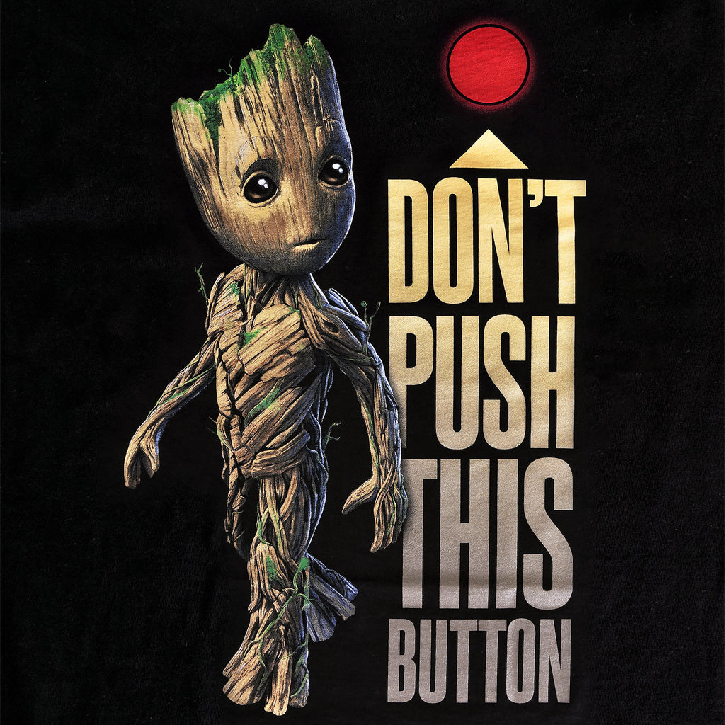 Image produit Les Gardiens de la Galaxie - T-shirt femme noir bouton Groot