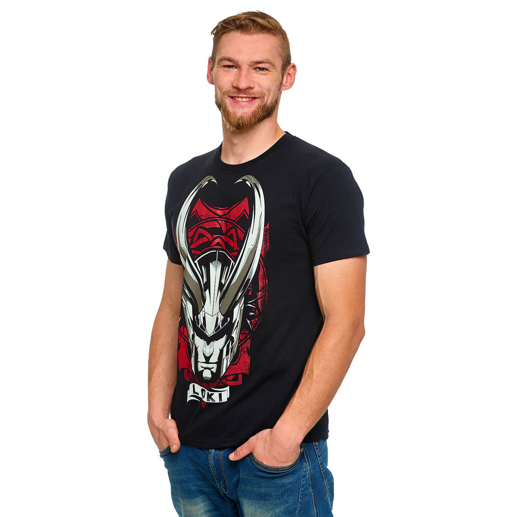 Image produit Loki - T-shirt casque à cornes noir
