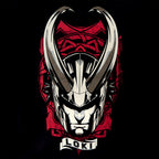 Image produit Loki - T-shirt casque à cornes noir