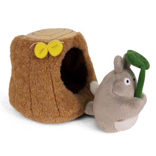 Image produit Totoro - Figurine en peluche avec tronc d'arbre