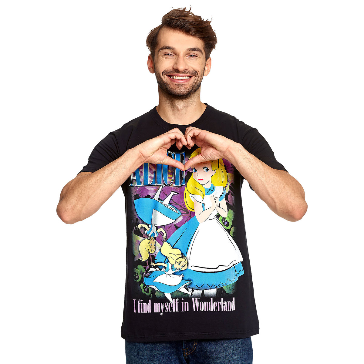 Image produit Alice au pays des merveilles - T-shirt 'Pas comme les autres filles' noir
