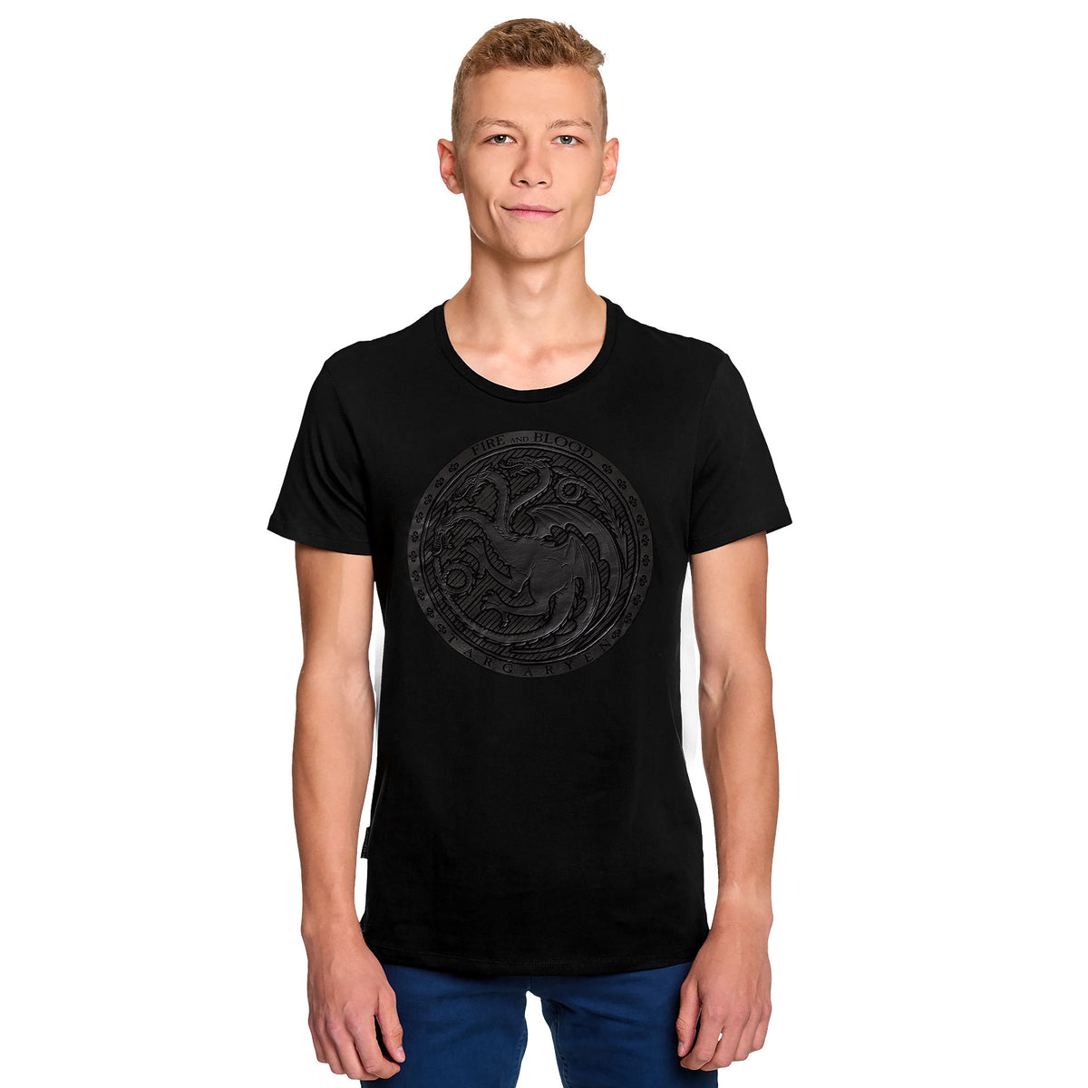 Image produit Game of Thrones - T-shirt noir avec logo 3D Dark Targaryen