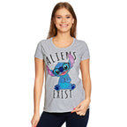 Immagine del prodotto Lilo & Stitch - Aliens Exists T-Shirt donna grigia