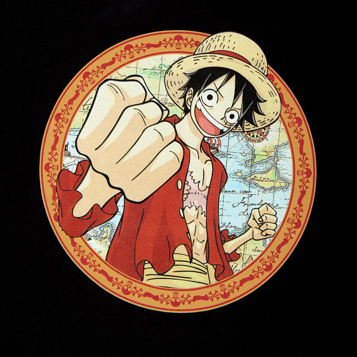 Produktbild One Piece - Ruffy Map T-Shirt schwarz