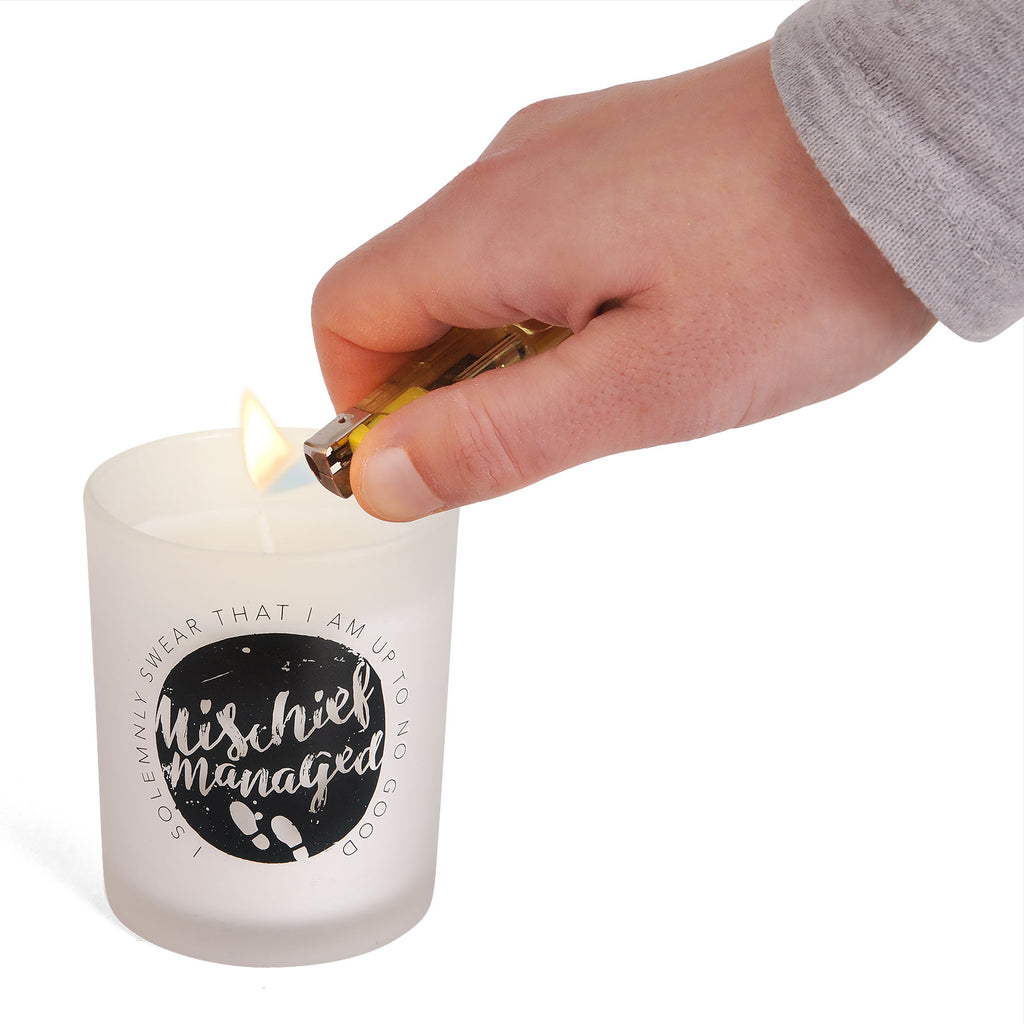 Immagine del prodotto Harry Potter - Candela Mischief Managed in vetro