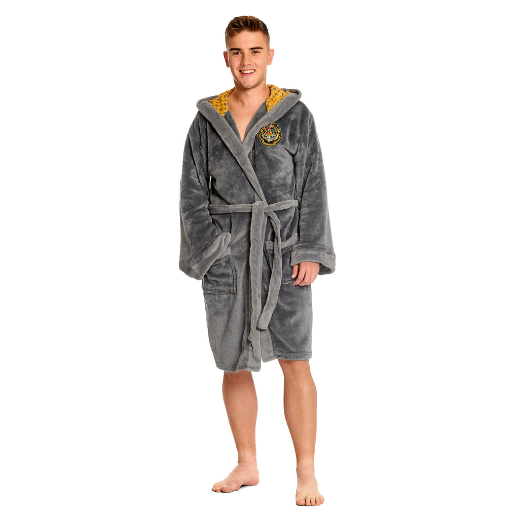 Image produit Harry Potter - Peignoir gris à écusson de Poufsouffle