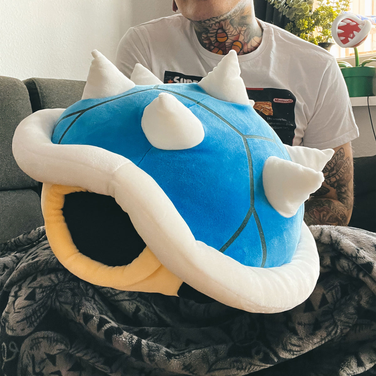 Image produit Super Mario - Figurine en peluche Coquille Épineuse Bleue XL