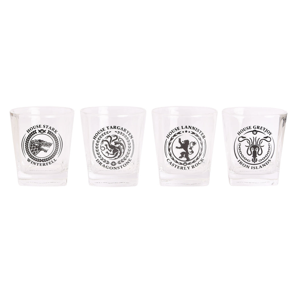 Image produit Game of Thrones - Ensemble de verres 4 pièces avec blasons des maisons