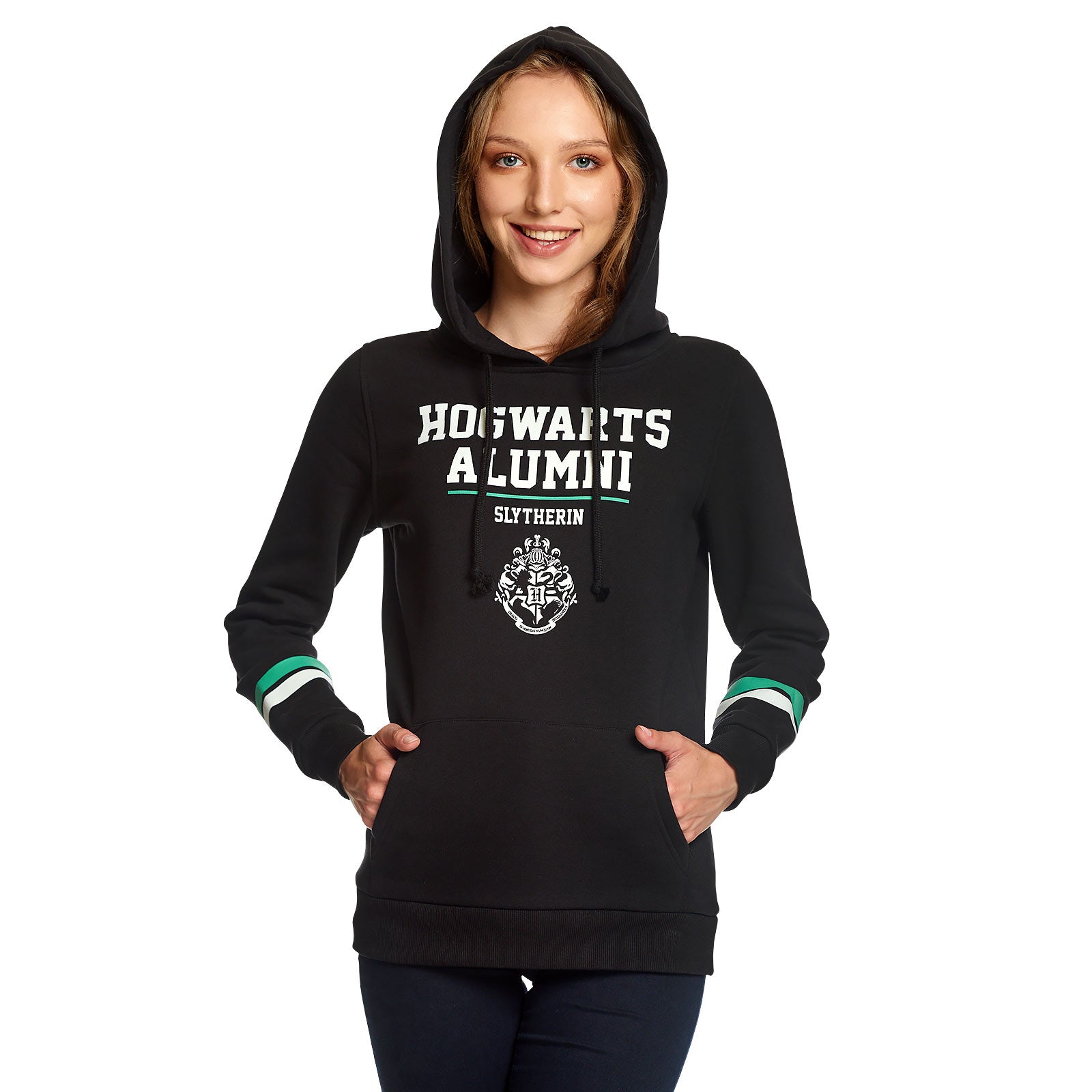 Image produit Harry Potter - Sweat à capuche Slytherin Hogwarts Alumni pour femmes en noir