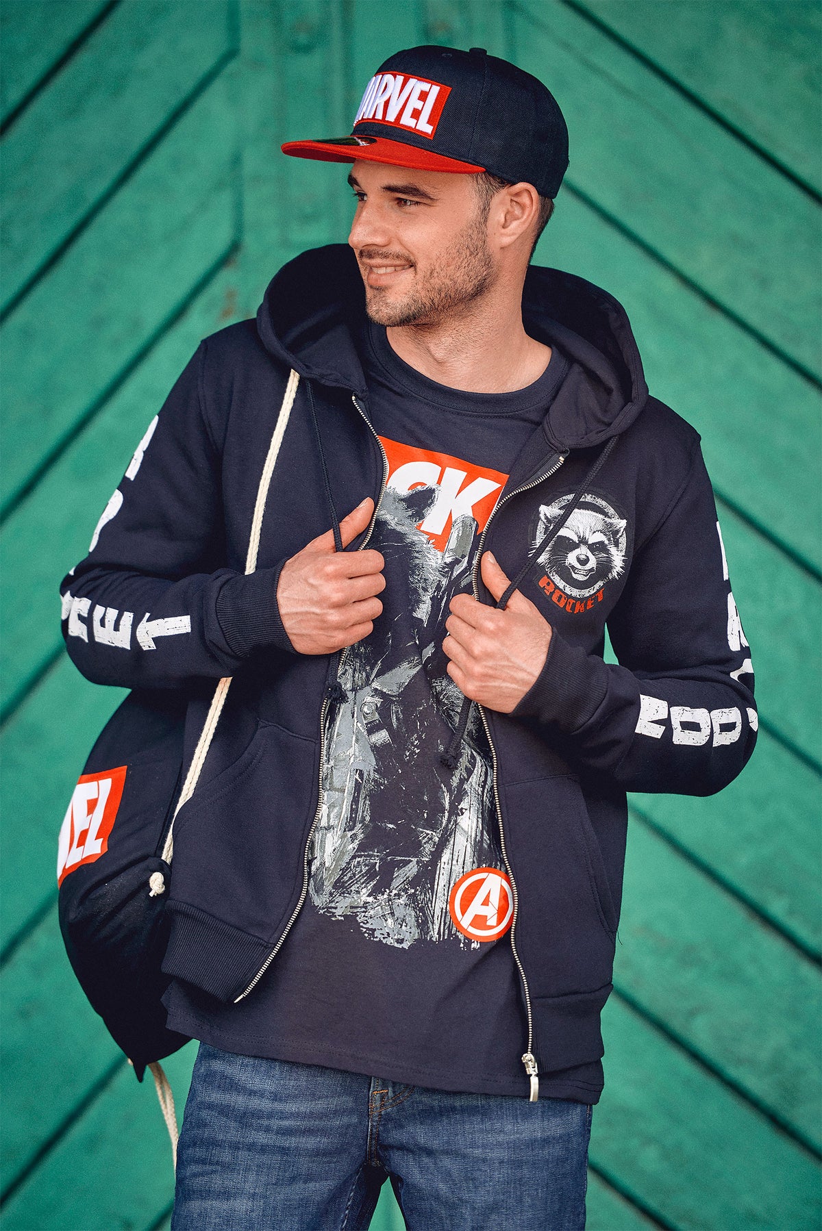 Image produit Les Gardiens de la Galaxie - Sweat à capuche Rocket Raccoon noir