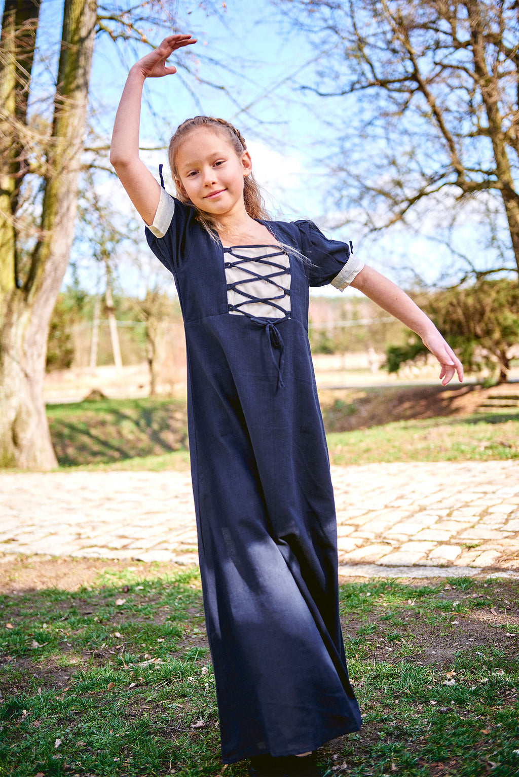 Product image Medieval Summer Dress Children Blue Beige