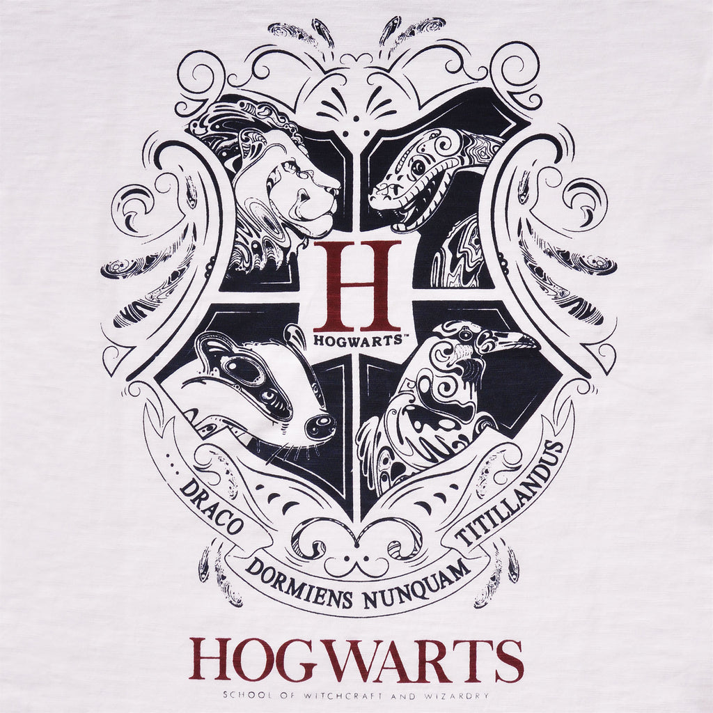 Immagine del prodotto Harry Potter - T-shirt da donna con stemma di Hogwarts bianca