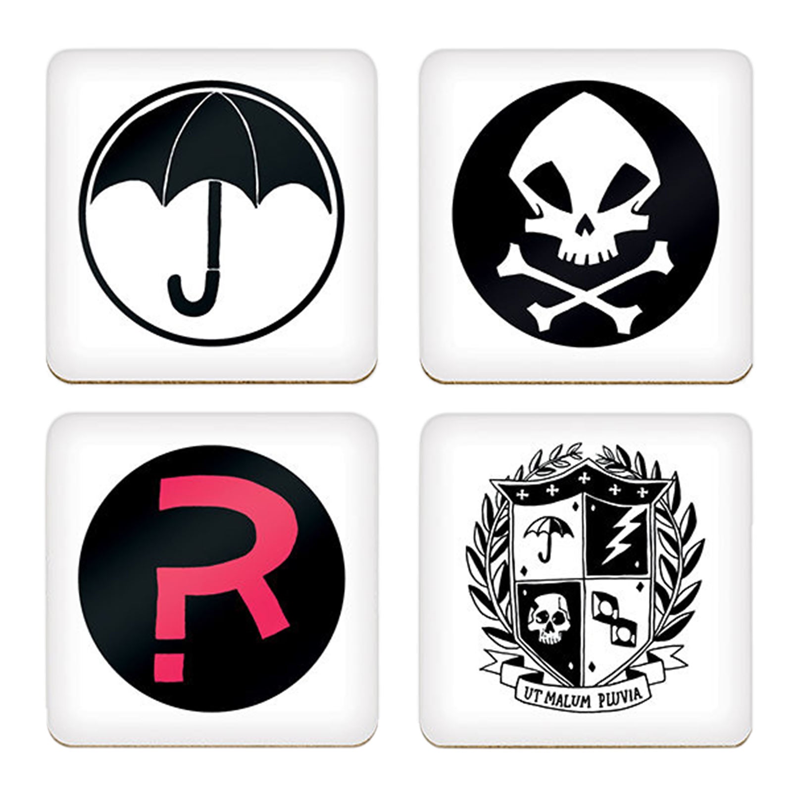 Immagine del prodotto The Umbrella Academy - Set di 4 sottobicchieri con simboli
