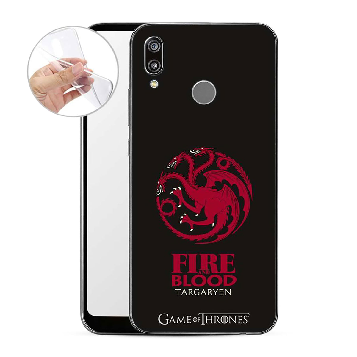 Image produit Game of Thrones - Coque Huawei P20 Lite Silicone Noir Blason Targaryen