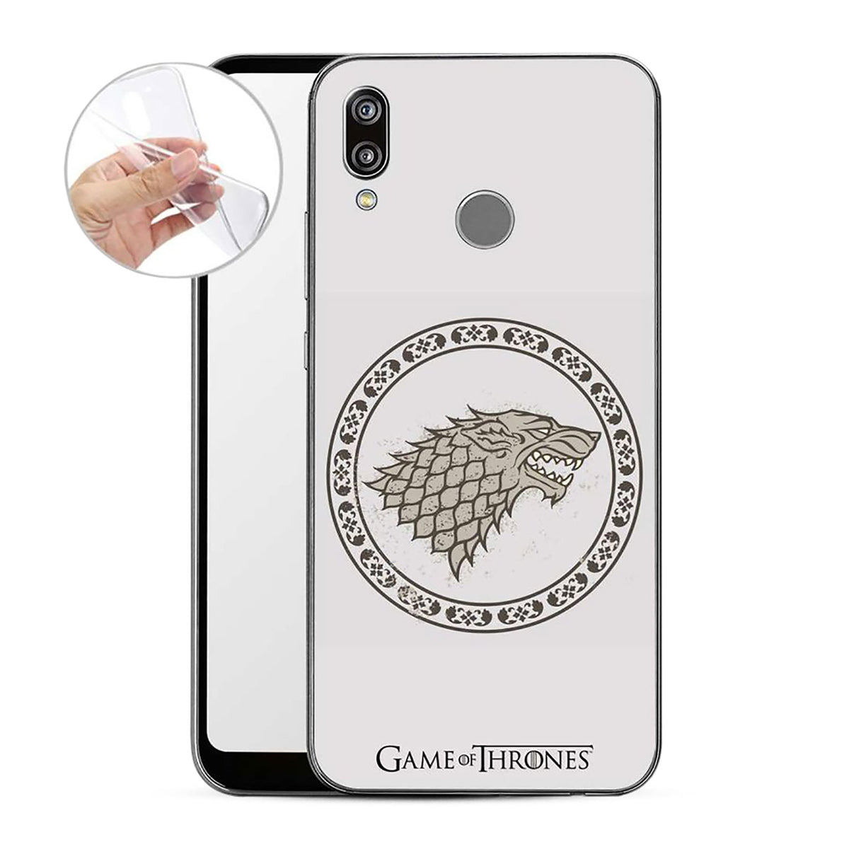 Produktbild Game of Thrones - Stark Wappen Huawei P20 Lite Handyhülle Silikon weiß
