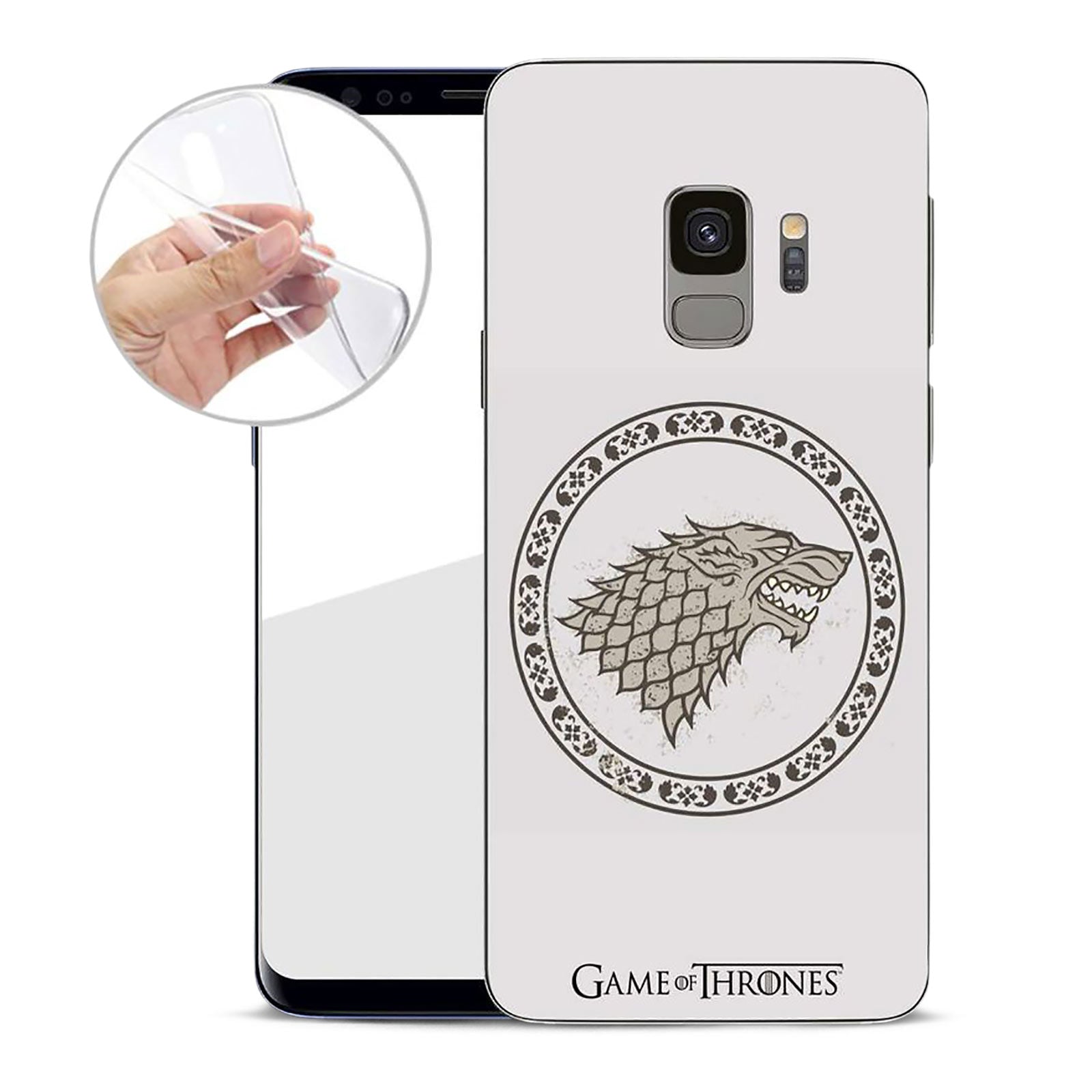 Immagine del prodotto Game of Thrones - Custodia in silicone bianco per Samsung Galaxy S9 con stemma Stark