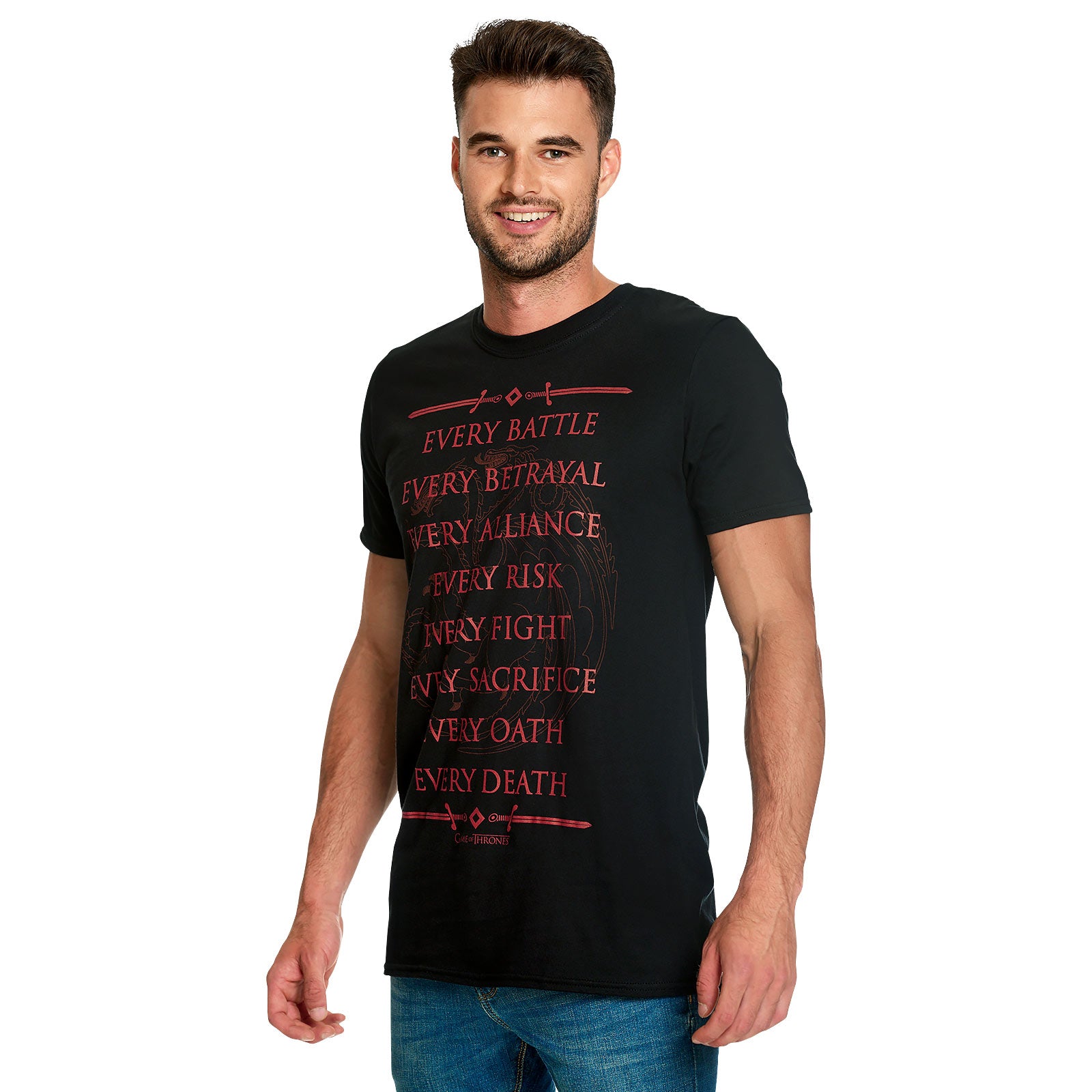 Immagine del prodotto Maglietta nera Targaryen For The Throne - Il Trono di Spade
