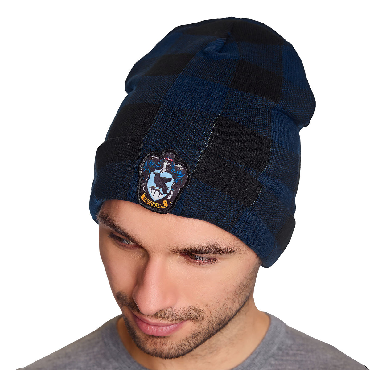 Image produit Harry Potter - Bonnet à carreaux avec blason de Ravenclaw