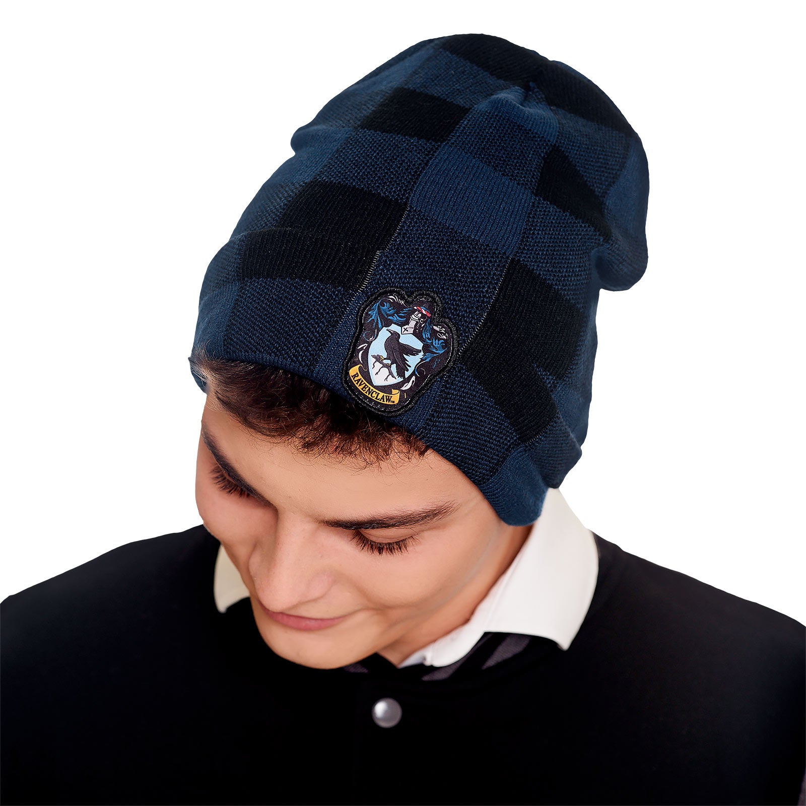 Image produit Harry Potter - Bonnet à carreaux avec blason de Ravenclaw