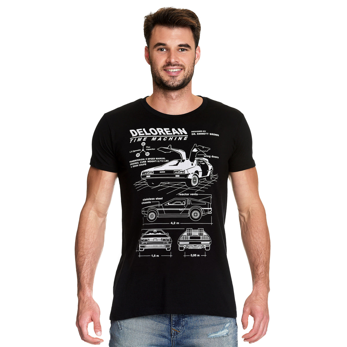 Image produit Retour vers le futur - T-shirt DeLorean noir