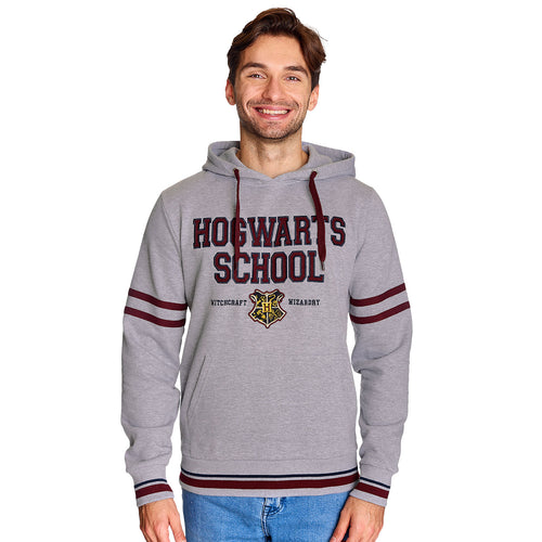 Image produit Harry Potter - Sweat à capuche Hogwarts School gris