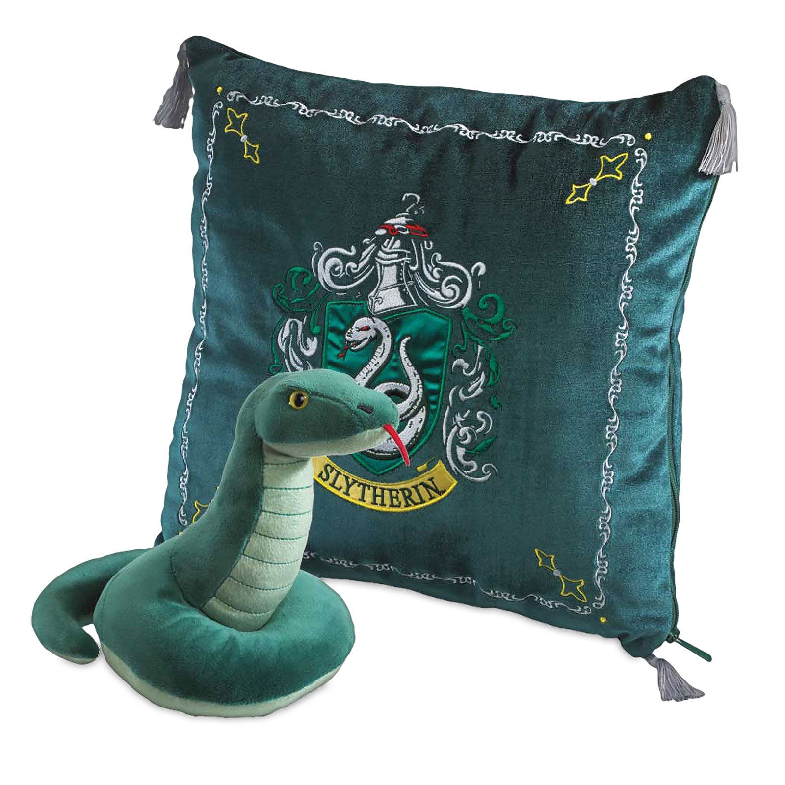 Immagine del prodotto Harry Potter - Cuscino con stemma Serpeverde e figura di peluche