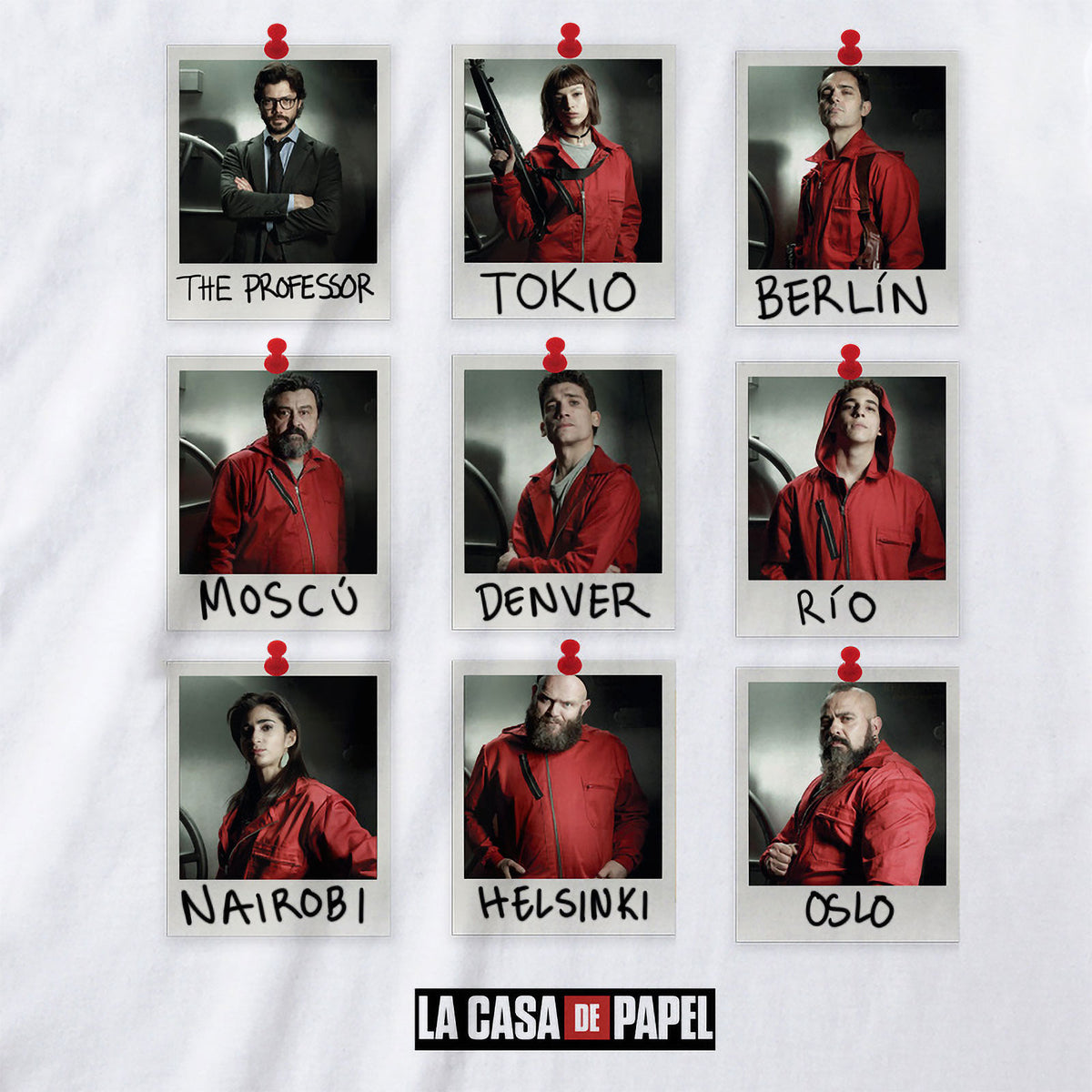 Immagine del prodotto La Casa di Carta - T-shirt Polaroid bianca