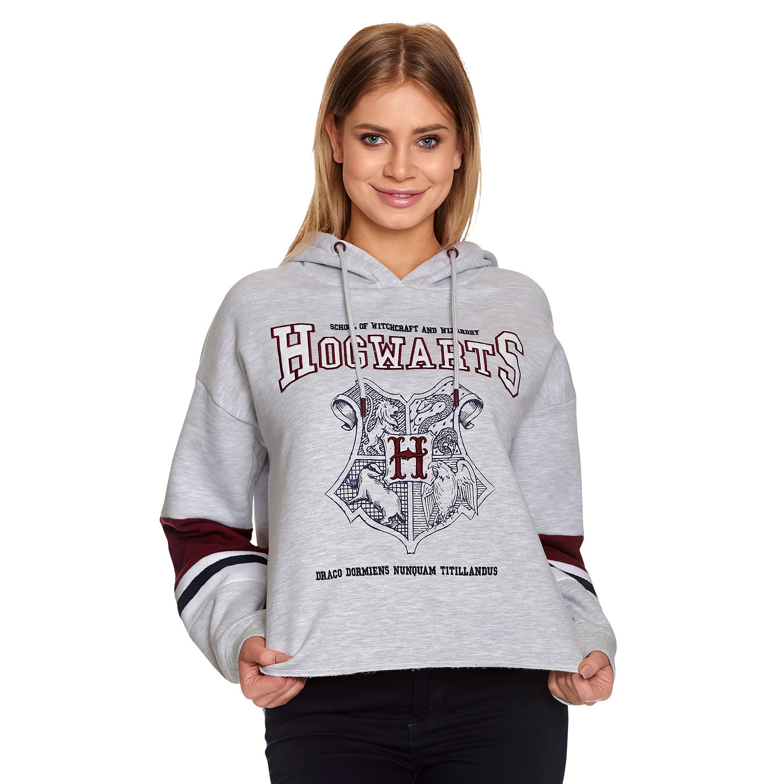 Immagine del prodotto Harry Potter - Hogwarts School Crop Hoodie donna grigio