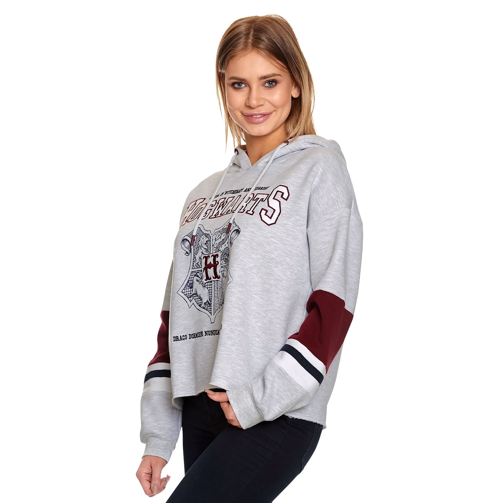 Immagine del prodotto Harry Potter - Hogwarts School Crop Hoodie donna grigio