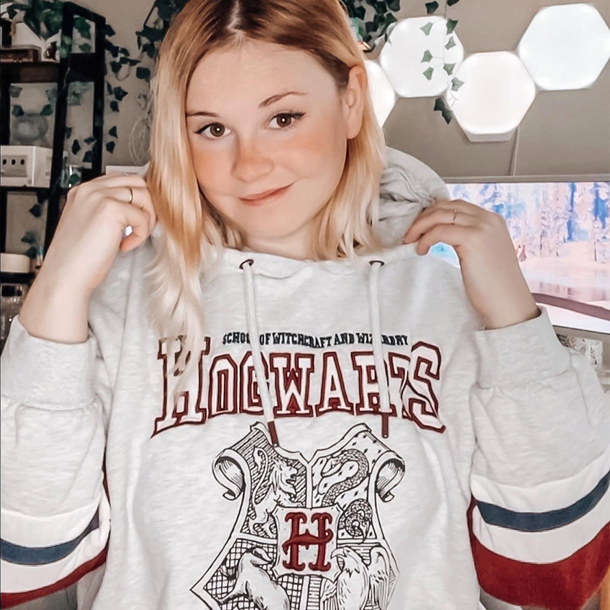Immagine del prodotto Harry Potter - Hogwarts School Crop Hoodie donna grigio