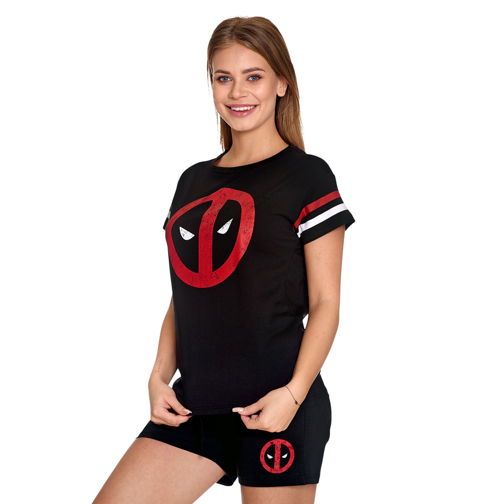 Produktbild Deadpool - Logo Pyjama kurz Damen schwarz