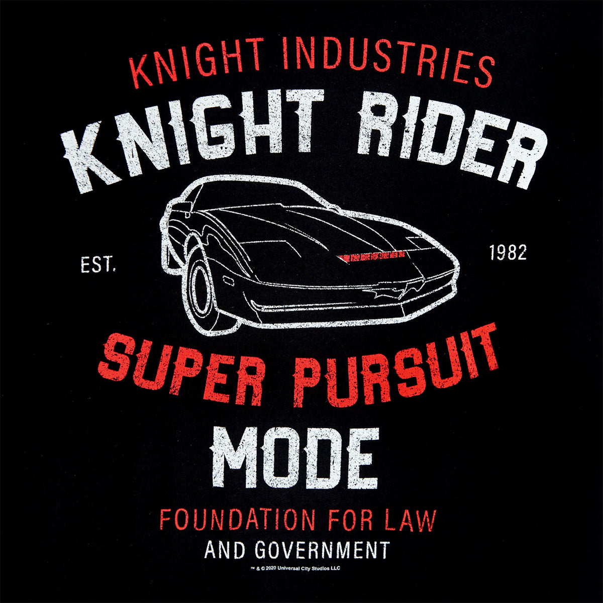 Image produit Knight Rider - K.I.T.T. Mode Super Poursuite T-shirt noir