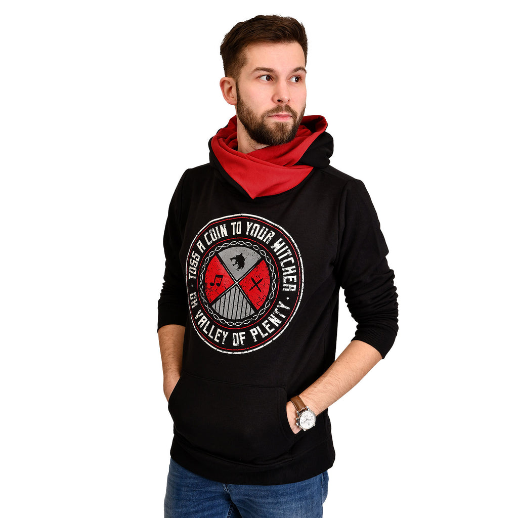 Immagine del prodotto Felpa con cappuccio 'Toss a Coin' per fan di Witcher, colore nero