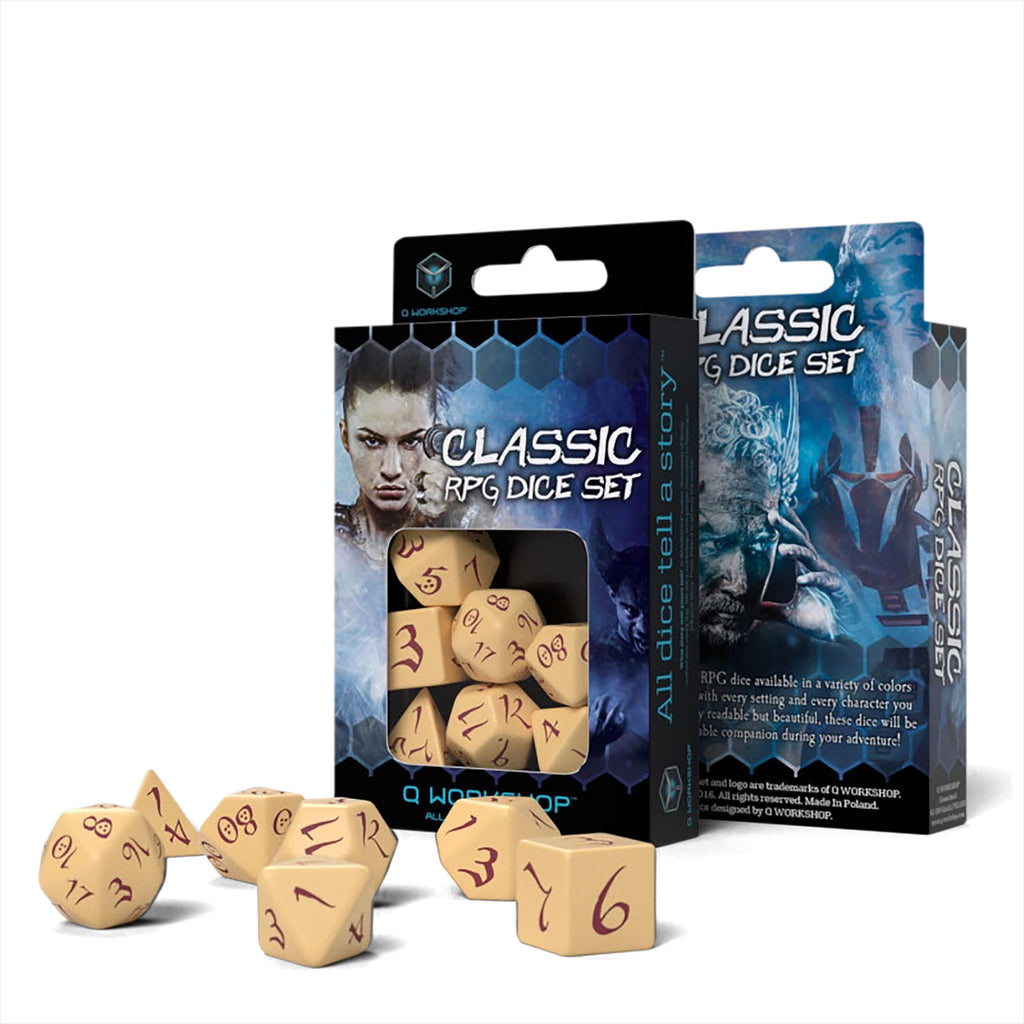Produktbild Classic RPG Würfel Set 7tlg beige