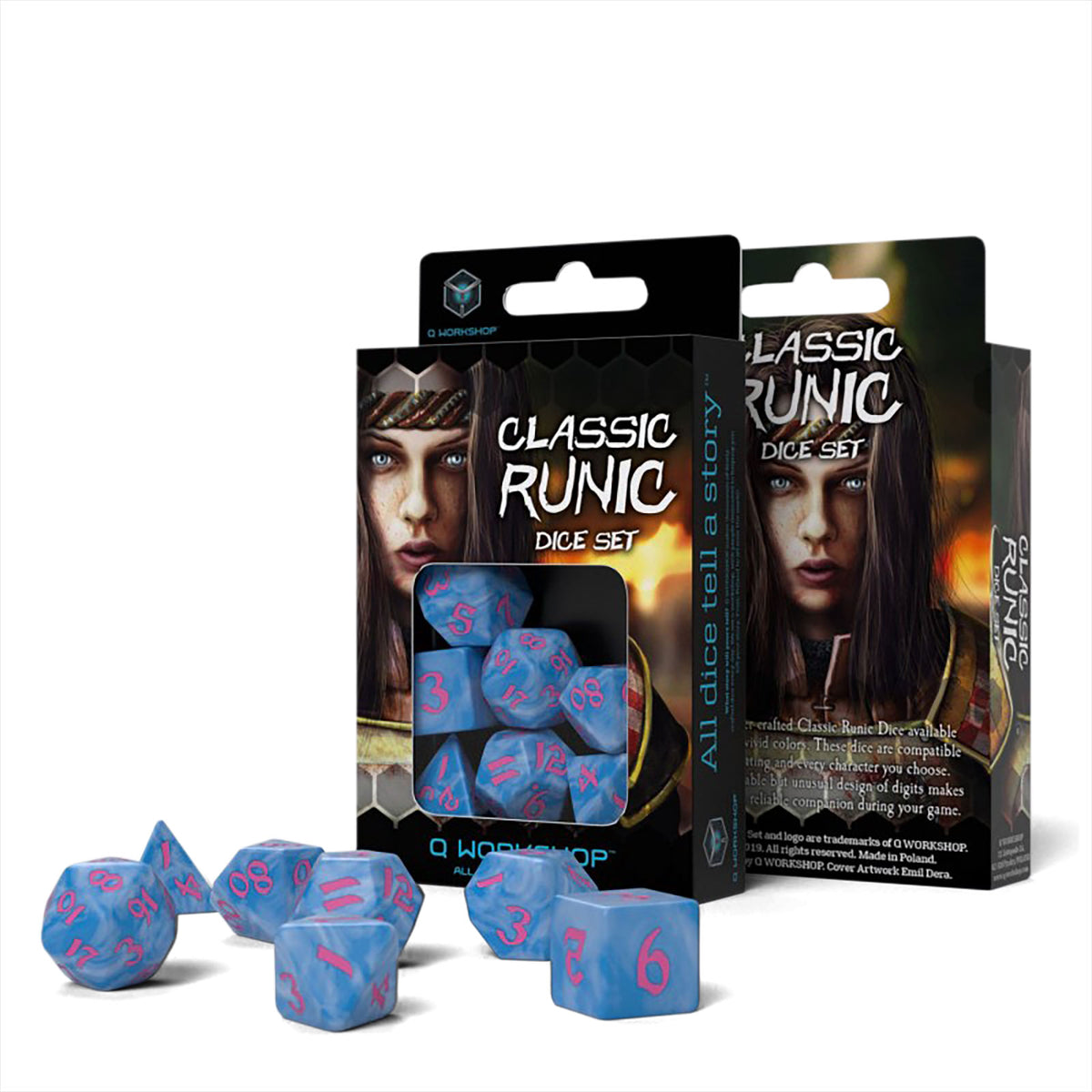 Image produit Set de dés RPG classique 7pcs bleu-rose