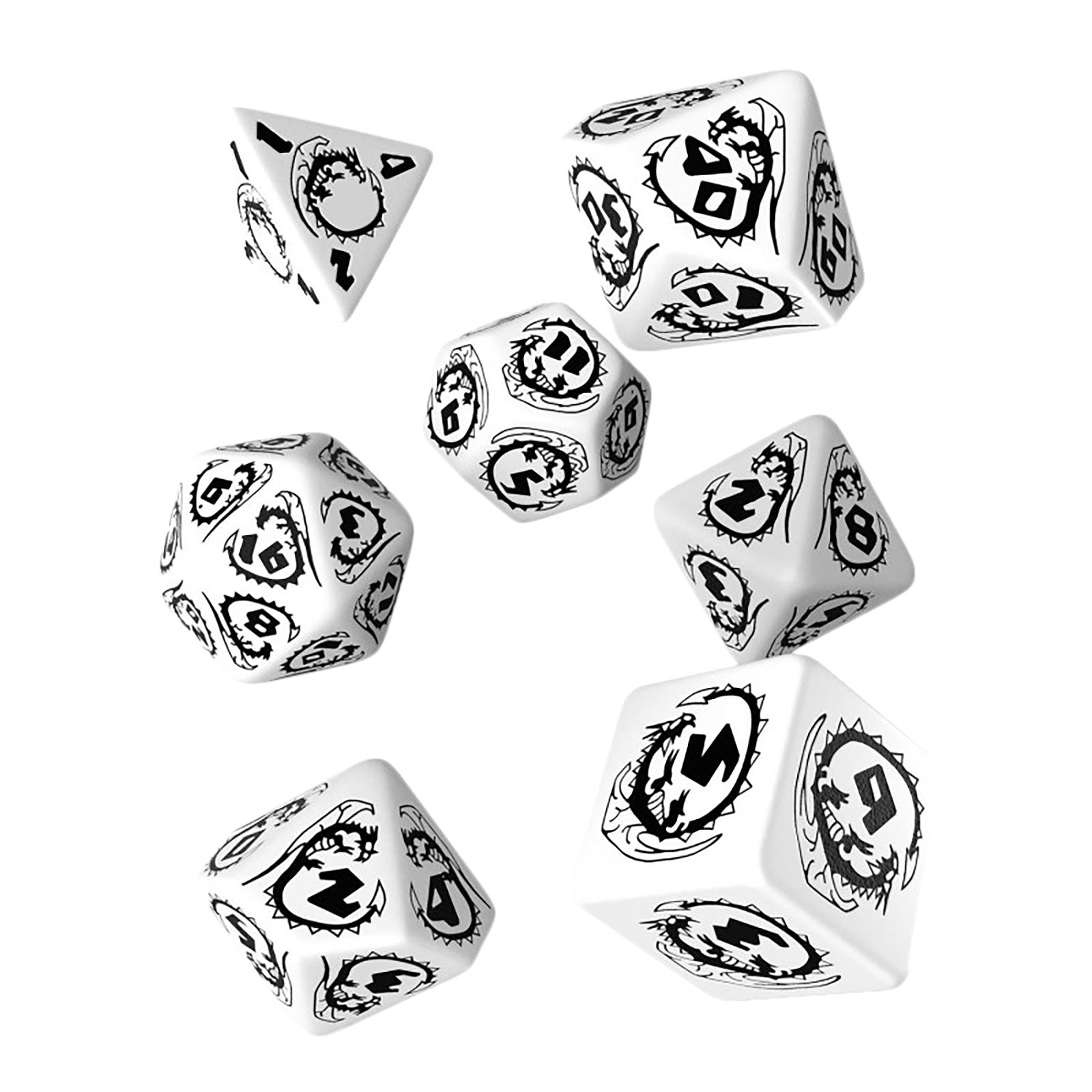 Image produit Set de dés Dragons RPG 7pcs blanc