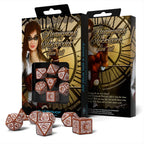 Produktbild Steampunk Clockwork RPG Würfel Set 7tlg braun-weiß