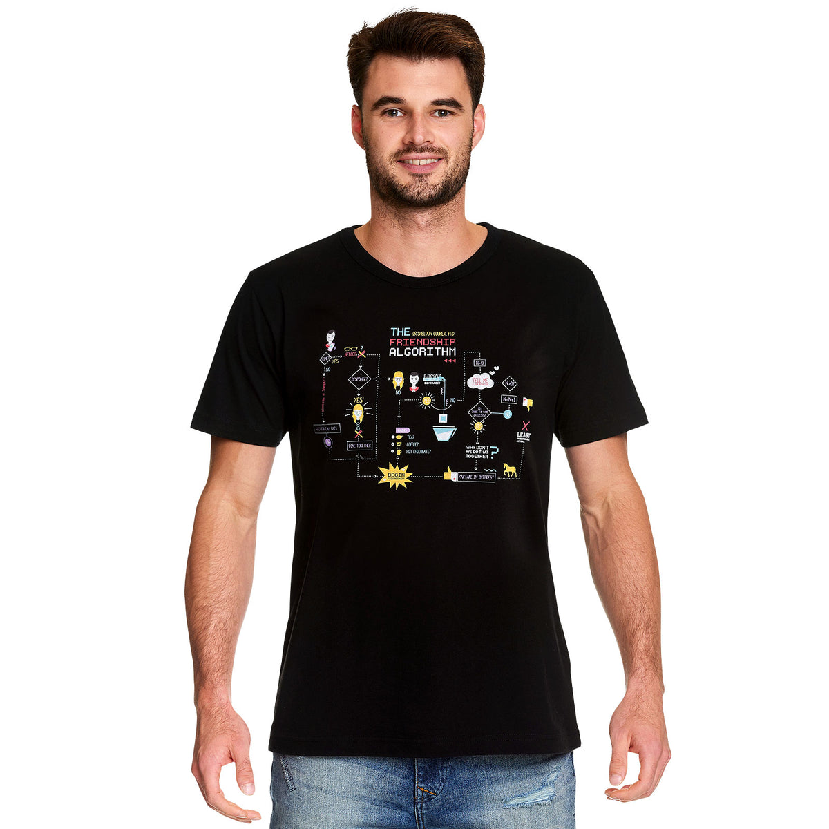 Immagine del prodotto The Big Bang Theory - T-shirt dell'algoritmo dell'amicizia nero