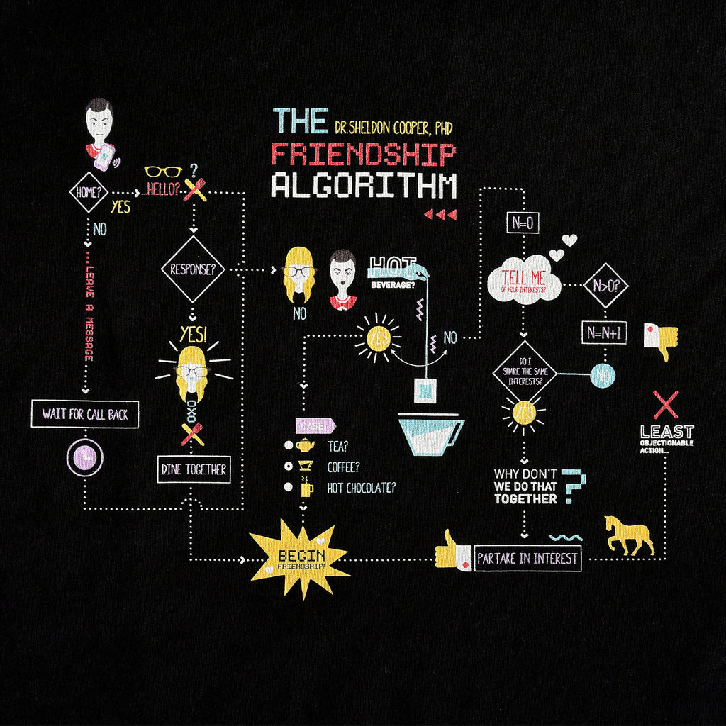 Immagine del prodotto The Big Bang Theory - T-shirt dell'algoritmo dell'amicizia nero