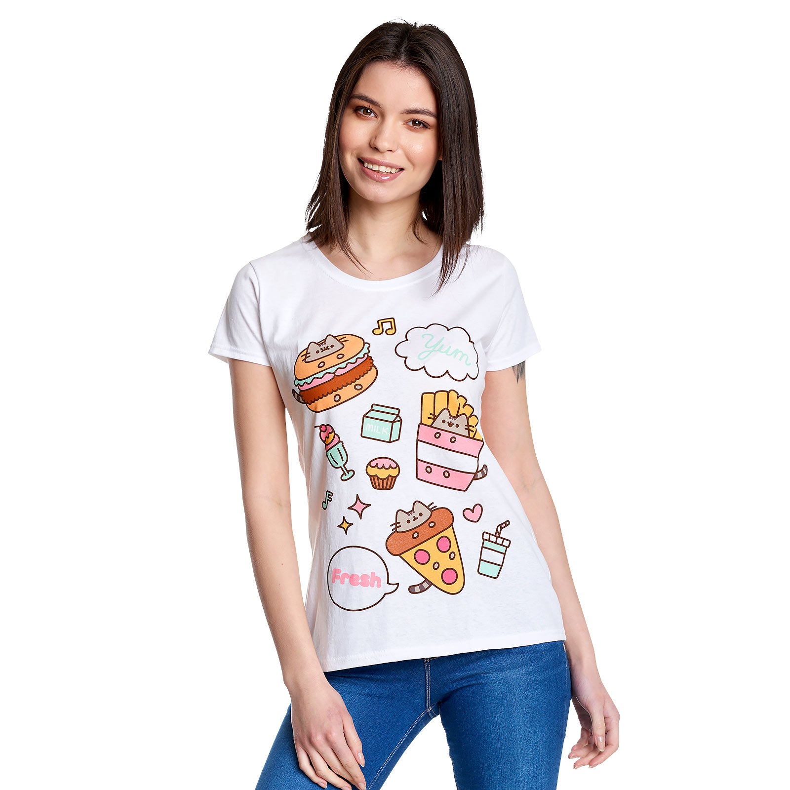 Image produit Pusheen - T-shirt Foodie pour femmes blanc