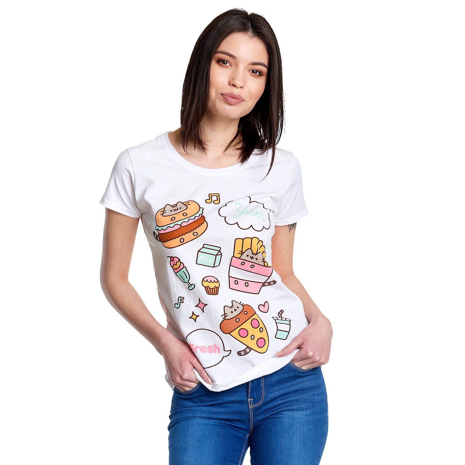 Image produit Pusheen - T-shirt Foodie pour femmes blanc