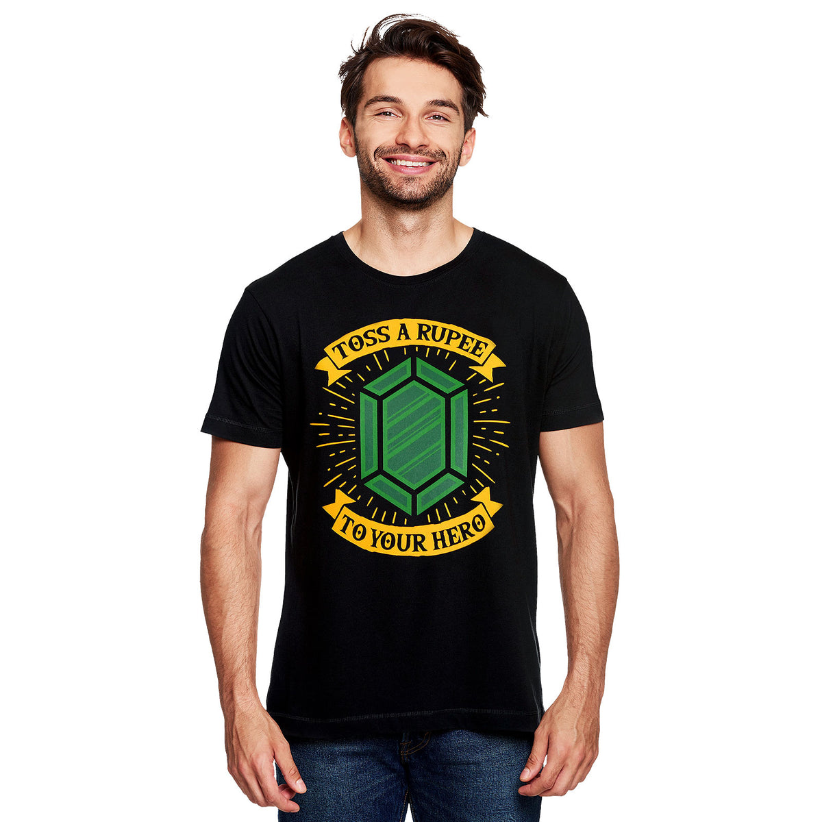 Image produit T-shirt Toss a Rupee to Your Hero pour les fans de Zelda noir